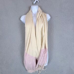WOMENS CASHMERE SCARF LIGHT PURPLE AND TAN